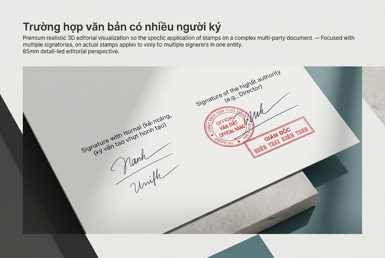Minh họa trường hợp văn bản có nhiều người ký